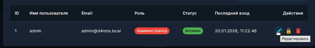 Действия над пользователями 2